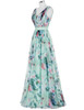 Grace Karin Long Evening Dress Double V Neck Chiffon Evening Gown Flower Pattern Party Floral Printed Long Evening Dresses 2017 Grace Karin Long Evening Dress Double V Neck Chiffon Evening Gown Flower Pattern Party Floral Printed Long Evening Dresses 2017