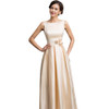 Grace Karin Long Evening Dress New Sleeveless Satin Apricot Evening Gowns Formal Party Dresses Vestido De Festa Longo 2017