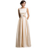 Grace Karin Long Evening Dress New Sleeveless Satin Apricot Evening Gowns Formal Party Dresses Vestido De Festa Longo 2017
