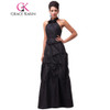 Grace Karin Long Black Formal Evening Dresses Women Elegant Party Dress Halter Robes De Soiree Taffeta Dinner Evening Gowns 2017 Grace Karin Long Black Formal Evening Dresses Women Elegant Party Dress Halter Robes De Soiree Taffeta Dinner Evening Gowns 2017