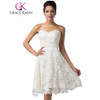 Grace Karin Lace Evening Dress Ivory Party Gown Sweetheart Dinner abendkleider Strapless Short Evening Dress 2017 Robe De Soiree Grace Karin Lace Evening Dress Ivory Party Gown Sweetheart Dinner abendkleider Strapless Short Evening Dress 2017 Robe De Soiree