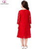 Grace Karin Flower Girl Dresses Toddler Birthday Party Red Pageant Gowns Princess Kids First Communion Long Sleeve Girl Dresses