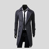 ForeMode 2017 Trench Coat Men Solid Color Long Trench Coat Mens Trench Coat Slim Fit Trench Double Breasted Overcoat 3 Colors