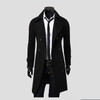ForeMode 2017 Trench Coat Men Solid Color Long Trench Coat Mens Trench Coat Slim Fit Trench Double Breasted Overcoat 3 Colors
