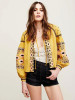 2016 Spring Boho Outfit jacket Women coat jacket chaquetas Embroider badge Lantern Sleeve outwear jaqueta feminina casaca mujer