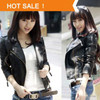2016 Spring And Autumn   New Women Coat Short Paragraph Slim PU Leather Jackets Women Leather Jacket Motorcycle Clothing