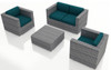 2016 Sofa Furniture 4 Piece Weathered Stone Wicker Patio Sofa Set