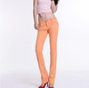 2016 Slim Women Jeans Casual Mid Waist Elastic Candy 10Color Denim Flare Pants Trousers Woman Bell Bottom Trouser