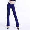 2016 Slim Women Jeans Casual Mid Waist Elastic Candy 10Color Denim Flare Pants Trousers Woman Bell Bottom Trouser
