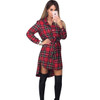 2016 Russia Autumn Winter Women Long Sleeve Blouses Shirts Fashion Plaid Sashes Turn-down Collar Cute Women Shirt Blouses Bluas