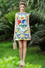 2016 Runway Fashion Designer Dress High Quality Summer Women Straight Above Knee Geometric Print Sleeveless Tank Dress Brand