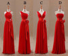 2016 Red Bridesmaids Dresses Uk Tight Pleats Elegant Bow Knot Chiffon Long Designer Plus size Bridesmaid Party Dresses