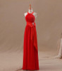 2016 Red Bridesmaids Dresses Uk Tight Pleats Elegant Bow Knot Chiffon Long Designer Plus size Bridesmaid Party Dresses