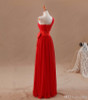 2016 Red Bridesmaids Dresses Uk Tight Pleats Elegant Bow Knot Chiffon Long Designer Plus size Bridesmaid Party Dresses