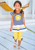 2016 New Girls Clothing Sets Baby Kids Clothes Children Clothing 2 PCS Set Short Sleeve Striped T Shirt + Pants Girls Clothes