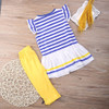 2016 New Girls Clothing Sets Baby Kids Clothes Children Clothing 2 PCS Set Short Sleeve Striped T Shirt + Pants Girls Clothes