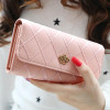 2016 new fashion women wallets Lingge metal crown lady long wallet high quality clutch purse for women freeshipping