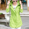 2016 New Fashion Women Trench Coat Medium Long Elegant Hooded Outwear Slim Female Trench Outwear Causal Windbreake plus size