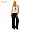 2016 New Fashion Women Loose Long Culottes Brocade Pants Dress Wide Leg Pants Trouser !5