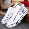 Canvas Shoes Men Spring Autumn New Fashion Casual Men Shoes Lace-Up Muffin Bottom Skull Espadrilles Zapatos Hombre