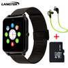 2017 Bluetooth Z60 Smart Watch Stainless Steel Smartwatch Support SIM TF Card Camera Call SMS Remind Wristwatch For IOS Android