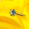 2017 Blue Aquamarine Ring 925 Stering Silver Natural Gemstone Women VVS Engagement Party Round Ring gift Blue Ring Fine Jewelry