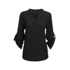 2017 Big Yard Tops Women V-neck Chiffon Blouses 3/4 Sleeve Female Shirt Fashion Large Size Plus Size Feminina Camisas Blusas