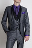 2016 Custom Made  Light Grey Men Suit Tailored Men Wedding Suits For Men Slim Fit Groom Tuxedos For Men(Jacket+Vest+Pant+Tie)