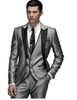 2016 Custom Made  Light Grey Men Suit Tailored Men Wedding Suits For Men Slim Fit Groom Tuxedos For Men(Jacket+Vest+Pant+Tie)