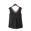2016 Chiffon Vest New Fashion Women Blouses Sleeveless Tops Female Casual Clothing Ladies V Collar Shirts Tanks Body Lace Blusas