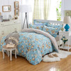 Elegant Floral Bedding Set Polyester Cotton Bed Linen Sets 4pcs Bedspreads Kids Twin Size Blue Duvet Cover Bed Sheet Set