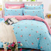 Elegant Floral Bedding Set Polyester Cotton Bed Linen Sets 4pcs Bedspreads Kids Twin Size Blue Duvet Cover Bed Sheet Set