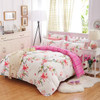 Elegant Floral Bedding Set Polyester Cotton Bed Linen Sets 4pcs Bedspreads Kids Twin Size Blue Duvet Cover Bed Sheet Set
