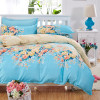 Elegant Floral Bedding Set Polyester Cotton Bed Linen Sets 4pcs Bedspreads Kids Twin Size Blue Duvet Cover Bed Sheet Set
