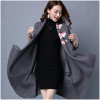 elegant Cardigans sweater cloak coat women floral embroidery kimono autumn winter long female overcoat long sleeve trench coat