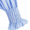 Elegant Blue Off Shoulder Female Blouse Shirt Girls Gray White Blouses Women Striped Tops XL-5XL
