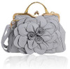 Elegant Big Flower Leather Handbag