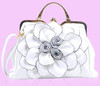 Elegant Big Flower Leather Handbag