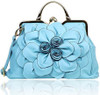 Elegant Big Flower Leather Handbag
