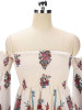 Elegant Black Bohemia Floral Strapless Midi Dress