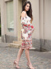 Elegant Black Bohemia Floral Strapless Midi Dress