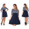 Elegant 2017 plus size women clothing dress L-6xl Autumn printing Dress casual women Neck Tunic party dresses big size vestidos