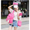 Durable Canvas Fabric Rabbit Print and Rabbit Peek Shoulder Bag Sweet Lady High School Student Bag Four Pack Set Travel Bag