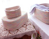 DUNXDECO Europ Colorful Rainbow Wave Cotton Thread Rectangle Home Office Storage Basket Multifunction Table Organise Laundry Box