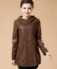 2016 Women Plus Size Leather Jackets Autumn Medium-Long Genuine Leather Overcoat Mother'S Hooded Leather Coats 4XL 5XL 6XL W514