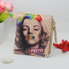2016 women fashion Coin Purse&amp;Wallets Vintage Marilyn Monroe Cartoon Cat Women Wallets Brand Female Thin Short Wallet Clutch