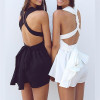 2016 Women Fashion Casual Playsuit summer Overalls Sexy Strap Deep V Neck Sleeveless Backless High Waist Solid Chiffon Jumpsuit