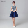 CEEWHY High Neck Embroidery Vintage Avove knee Short Party Formal Gowns Cocktail Dress 2017 Homecoming Dresses Vestido de Noiva