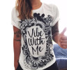 CDJLFH Summer Casual Women Harajuku Cartoon Print Shirts Round Neck Short Sleeve Women White Blouses Feminina Camisa