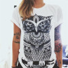 CDJLFH Brand 2017 Women Tees Fashion Print Short Sleeve O-Neck Women Blouses Cotton Tops Shirt Female White Blusas Chemise